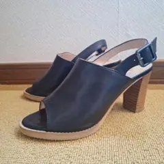 Diana ブラックレザー サンダル 23.5cm