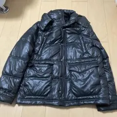 Steelo フード付き ブラック ダウンジャケット LL