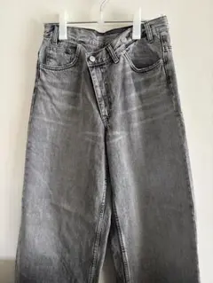 ZARA ハイウエストワイドレッグクロスベルトジーンズ　EUR38