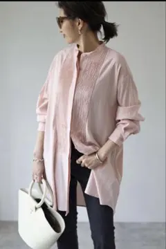 Bonjour sagan フロントピンタックシャツ