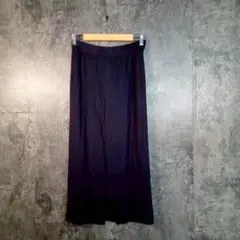 ✨UNIQLO✨ユニクロ♡ロングスカート♡ウエストゴム♡後ろスリット有♡紺(M)