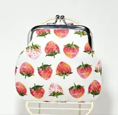 いちご柄がま口財布