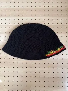ハンドメイド　バケットハット　クラッシャーハット　ラスタカラー