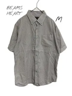 BEAMS HEART 半袖シャツ トップス　ストライプ　Mのサムネイル