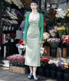 美品　maison special チェックキャミワンピース