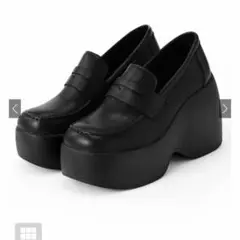 厚底レザーローファー[ci509] 25cm ブラック