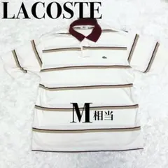 LACOSTE（ラコステ）幾何学模様総柄半袖ポロシャツLサイズ相当水色系
