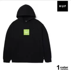 HUF ボックスロゴブラック パーカー フード付き