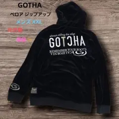 GOTCHA ガチャ ベロア ジップアップ 全刺繍 パーカー 光沢 XXL