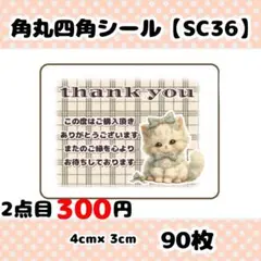 角丸四角シール【SC36】サンキューシール