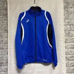 青色 ジップアップ ウォームアップウェア