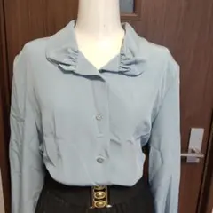 最終再美品COMFORTABLE昭和レトロ長袖ブラウスvintage日本製ミント