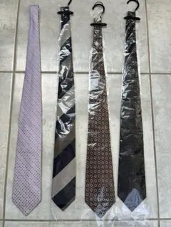 ネクタイセット（薄紫・紺ドット・紺レジメンタル・ブラウン）