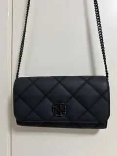 Tory Burch トリーバーチ ショルダー　黒　ウォレット　キルティング