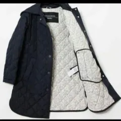 マックスマーラ　IT40 ネイビー キルティングロングコート