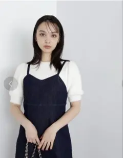 【新品未使用】ナチュラルビューティーベーシック フェイクファースリーブニット