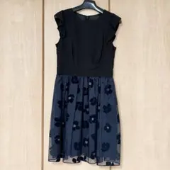 JILLSTUART パーティドレス 花柄 ブラック×ネイビー