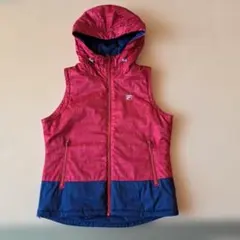 FILA GOLFフード付きベスト レッド/ネイビー