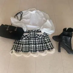 チェック柄スカート