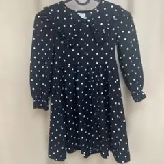ZARA 黒と白の水玉模様 ワンピース