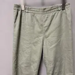 GU ストレッチレギンスチノパン(XL)カーキ無地　ウエストゴム　ラクチン