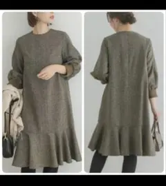 Rosso ツイード裾フレアワンピース　38