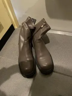 【オリエンタルトラフィック】ブラウン ジッパー付き ショートブーツ【LL】