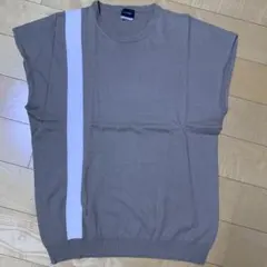 JIL SANDER 半袖ニット サイドライン グレー