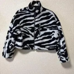 PEIRAN ゼブラ柄 クロップドフリースジャケット Sサイズ