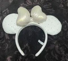 ホワイトミッキーマウス耳カチューシャ
