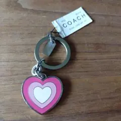 COACH ハート キーホルダー ピンク