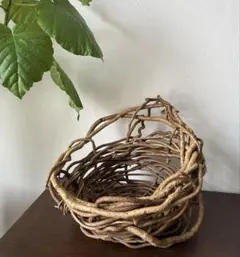 作家物 天然蔓 バスケット 大型 かご 鉢カバー 乱れ編み ニューボーンフォト 作家物 天然蔓 バスケット 大型 かご 鉢カバー 乱れ編み ニューボーン
