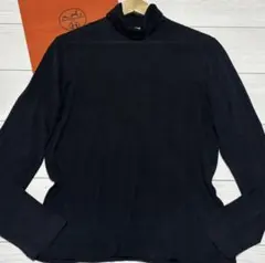HERMES エルメス　タートルネック　セーター　シルク100%ブラックM〜Lのサムネイル