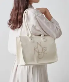 NICE CLAUP 【WEB限定】トリミング刺繍トートバッグ