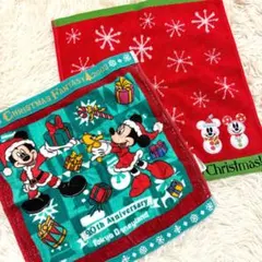ディズニー クリスマス ミッキー ミニー ハンドタオル 2枚セットのサムネイル