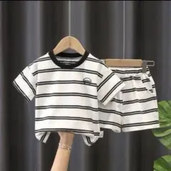 セットアップ 半袖 上下　Tシャツ 韓国 女の子　男の子　白　ホワイト　100