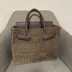 SEA(シー)オールアバカ カゴバーキンバッグ　M ブラック SEA BASKET BAG（MEDIUM）