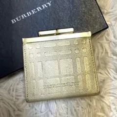 〇未使用級〇BURBERRY メガチェック コインケース がま口 レッド