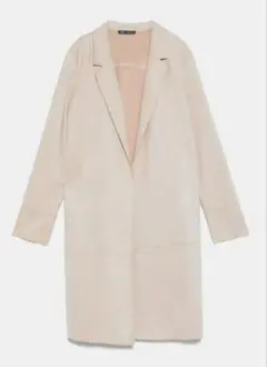 ZARA　ザラ　フェイクスエードコート　エコスエードコート　薄手コート　ベージュ