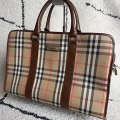 burberrys バッグ　トート　ビジネス　ノバチェック　ホースロゴ　レザーのサムネイル