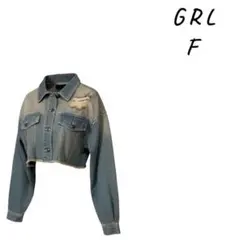 『新品』GRLグレイル，ショート丈 デニムジャケット Gジャン ダメージ加工 F