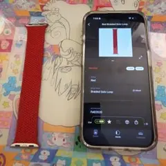 ほぼ新品 apple watch ブレイデッドソロループ　サイズ5　レッド　40