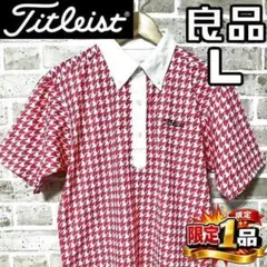 【早い者勝ち✨】タイトリスト メンズ 半袖 ポロシャツ L 総柄 レッド系のサムネイル