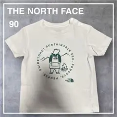 THE NORTH FACE 半袖Tシャツ 90 ホワイト 肩ボタン クマ
