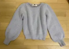 美品　シュープリームララ　ニット セーター パフスリーブ ふわふわ ライトブルーのサムネイル