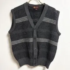 ✨日本製✨ David Hicks L ベスト グレー ニット 羽織り ウール