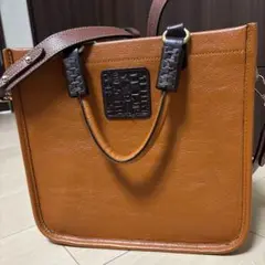 ブラウン　皮革 ショルダーバッグ 中型