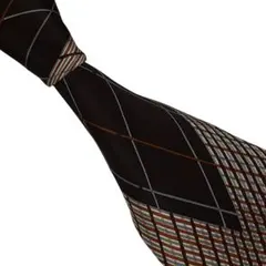 696 バレンシアガ　ヴィンテージ　ネクタイ ブラウン　高級シルク　西陣織のサムネイル