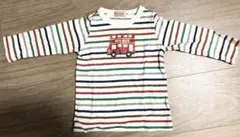 ミキハウス ストライプ ロングTシャツ 70-80cm