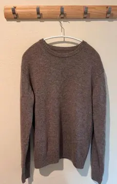 無印良品 メンズ メリノウール100% クルーネックセーター L ブラウン